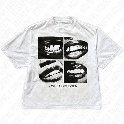 Y2k T-shirt Graphic Print Hip Hop - DRACO COUTURE