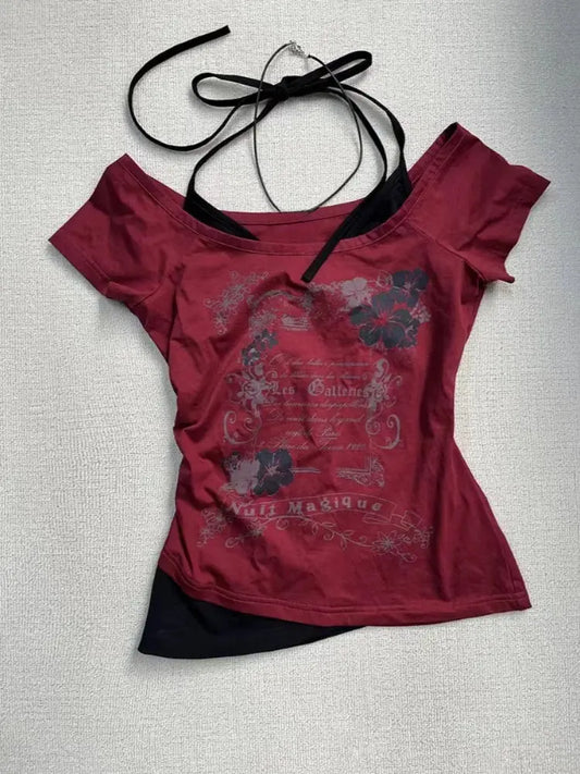 T-Shirt Women Y2K Streetwear Hot Girl Slim Fit - DRACO COUTURE