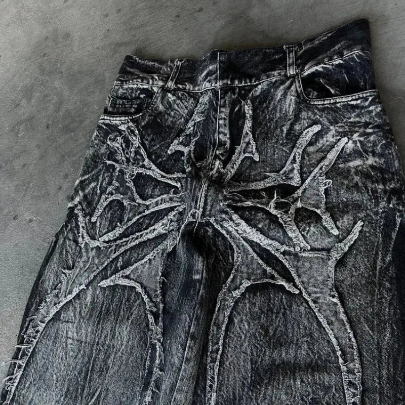 Y2K Gothic Loose Jeans - DRACO COUTURE