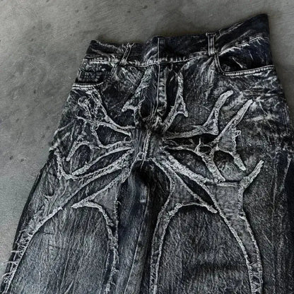 Y2K Gothic Loose Jeans - DRACO COUTURE