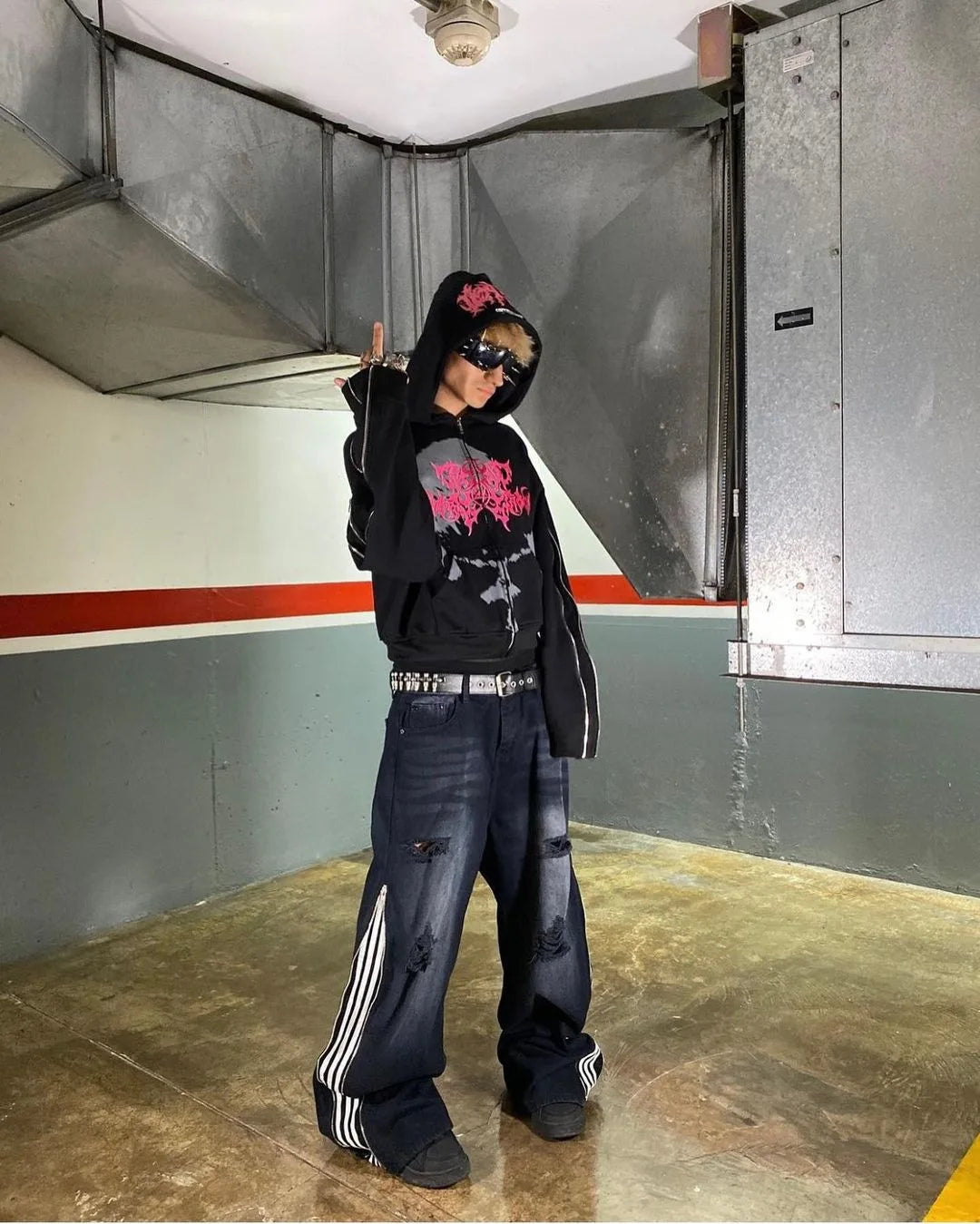 Punk Long Sleeve Hoodie Y2k