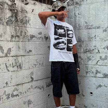 Y2k T-shirt Graphic Print Hip Hop - DRACO COUTURE