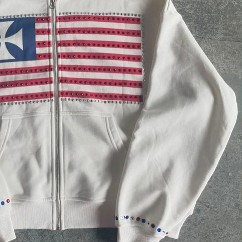 Weißes Sweatshirt „USA“