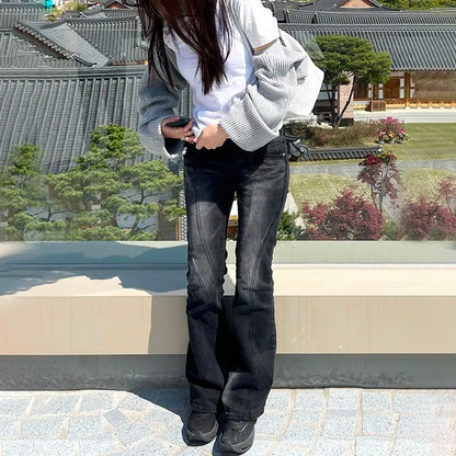 Vintage Distressed Low Waist Jeans Grunge
