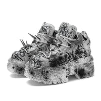 Retro heavy metal thick sole shoes