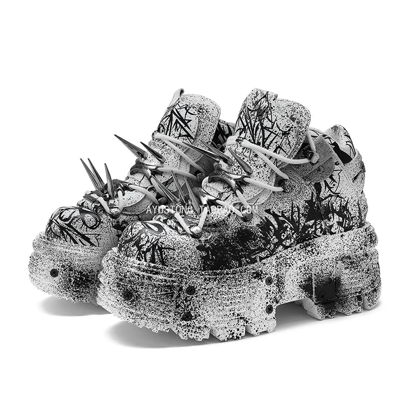 Retro heavy metal thick sole shoes
