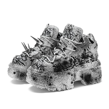Retro heavy metal thick sole shoes