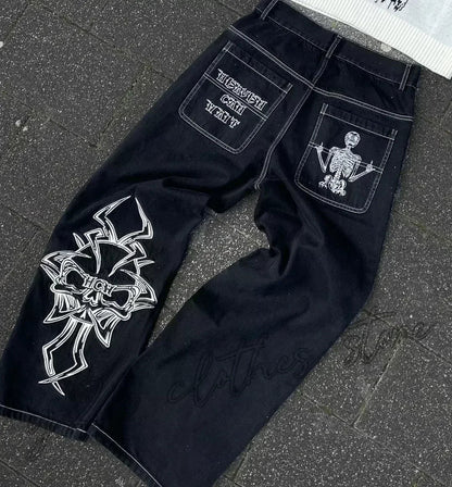 Y2K New Retro Sell Special Spot Washed Jeans Loose Oversized Wide Leg Pants Street Gothic Harajuku Floor Pants For Men And Women DRACO COUTURE