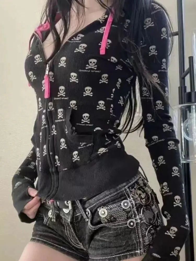 Y2k Spicy Girl Skeleton Sweatshirt - DRACO COUTURE