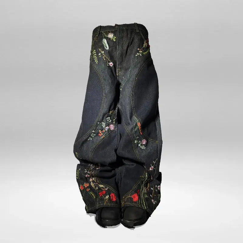 Y2K Blossom Baggy Jeans - DRACO COUTURE