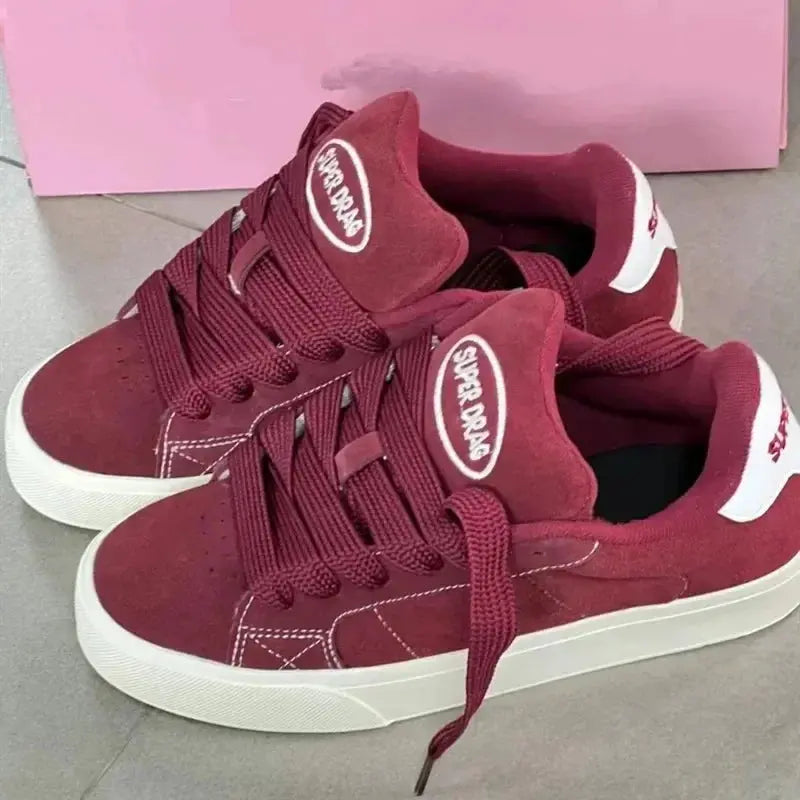 Women Casual Shoes Fashion Low Cut Lace-Up Leisure Sneakers Outdoor Comfortable Non-Slip Female Flats Trainers 35-40 - DRACO COUTURE