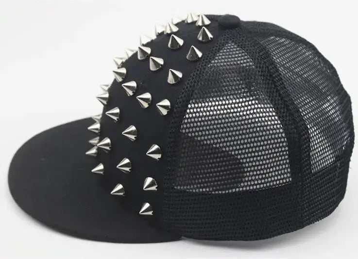 Men and Women's Rivet Flat Hat, Punk Rock, Hip Hop Stud Baseball Caps, Male, Female, Youth, Teenagers, Boys, Girls - DRACO COUTURE