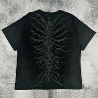 Gothic Skeleton Print T shirt Loose - DRACO COUTURE