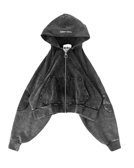 Washed Streetwear Hoodie Grey