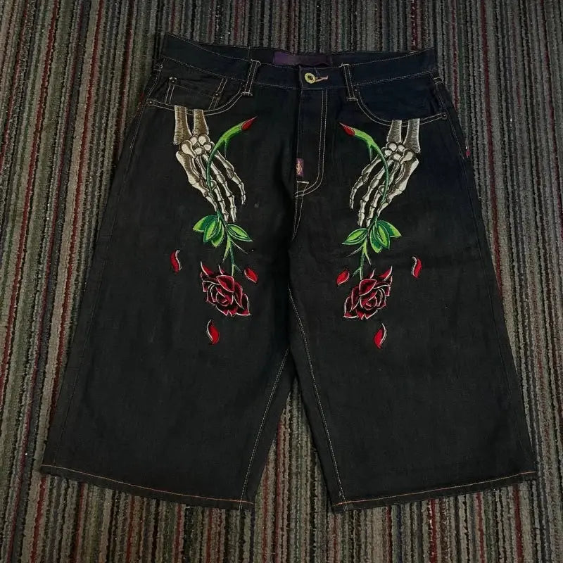 Shorts Y2K Czacha Red Text - DRACO COUTURE