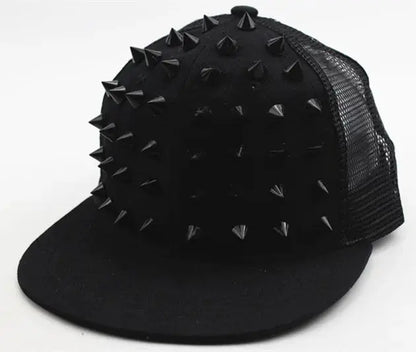 Men and Women's Rivet Flat Hat, Punk Rock, Hip Hop Stud Baseball Caps, Male, Female, Youth, Teenagers, Boys, Girls - DRACO COUTURE