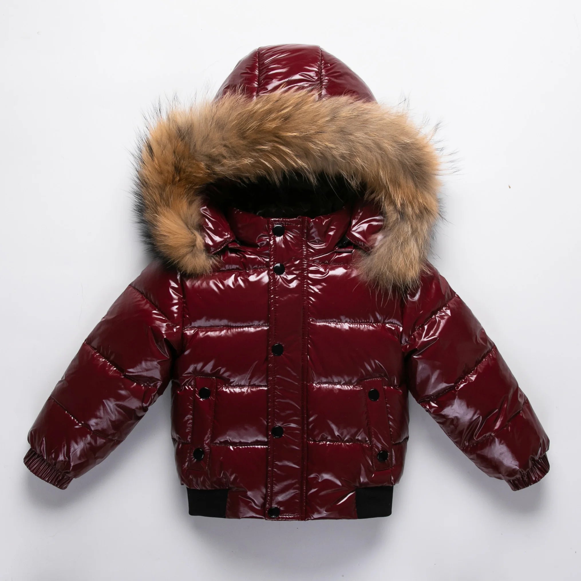 RAISE Winter 1-8 Years Kids Boys Parka Babys Girl Down Jackets Waterproof Shiny Real Fur Thicken Warm Boys Outerwear Coat Outfit