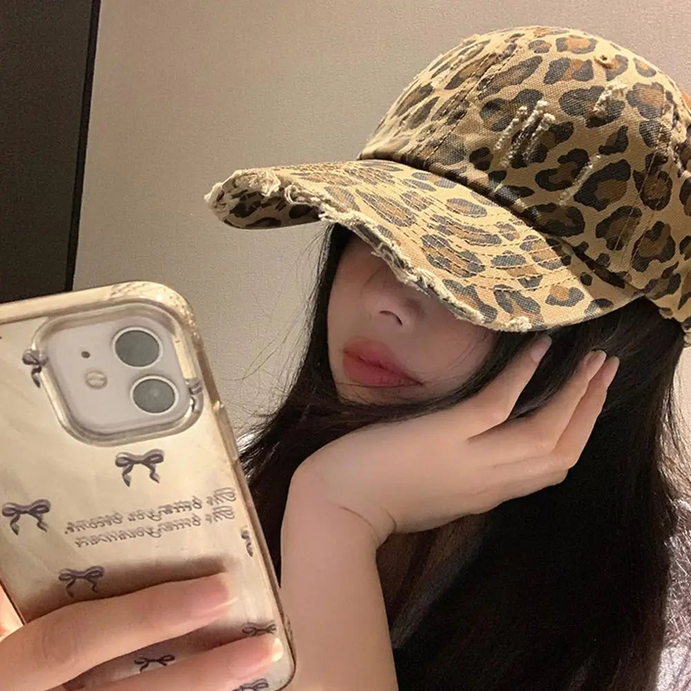 Unisex-Baseballkappen mit Leopardenmuster – Frühling/Herbst – Outdoor-Accessoires – Verstellbare Freizeithüte – Sonnenschutz – Accessoires für Outdoor-Sportarten