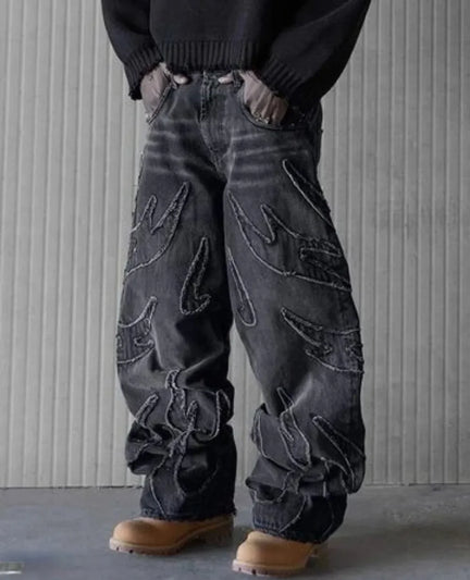 Czarne Baggy Jeans Y2K
