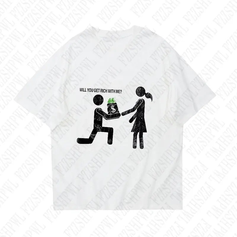 will you get rich with me? Y2K T-shirt - DRACO COUTURE