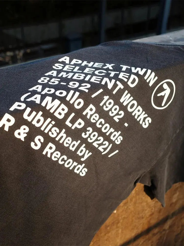 T-Shirt Aphex Twin Washed Black Print - DRACO COUTURE