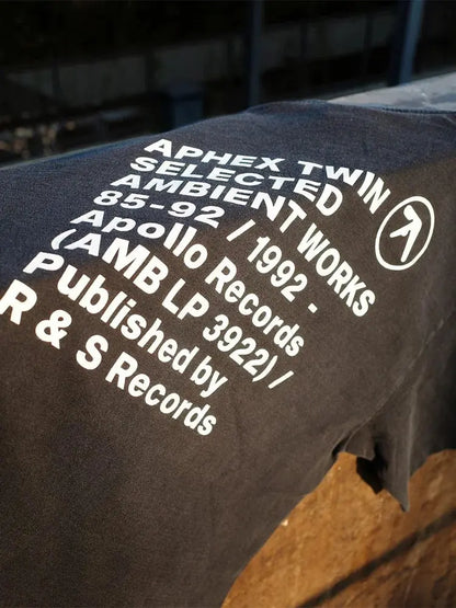 T-Shirt Aphex Twin Washed Black Print - DRACO COUTURE