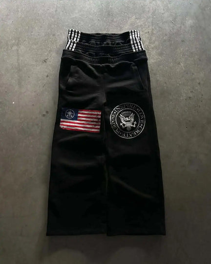 Double Waist Wide-Leg Jeans – Retro High Street Y2K