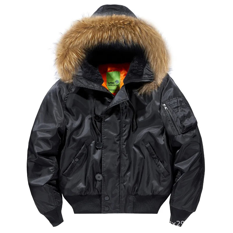 ABOORUN Men's MA1 Bomber Jackets Army Cotton Padded Coats