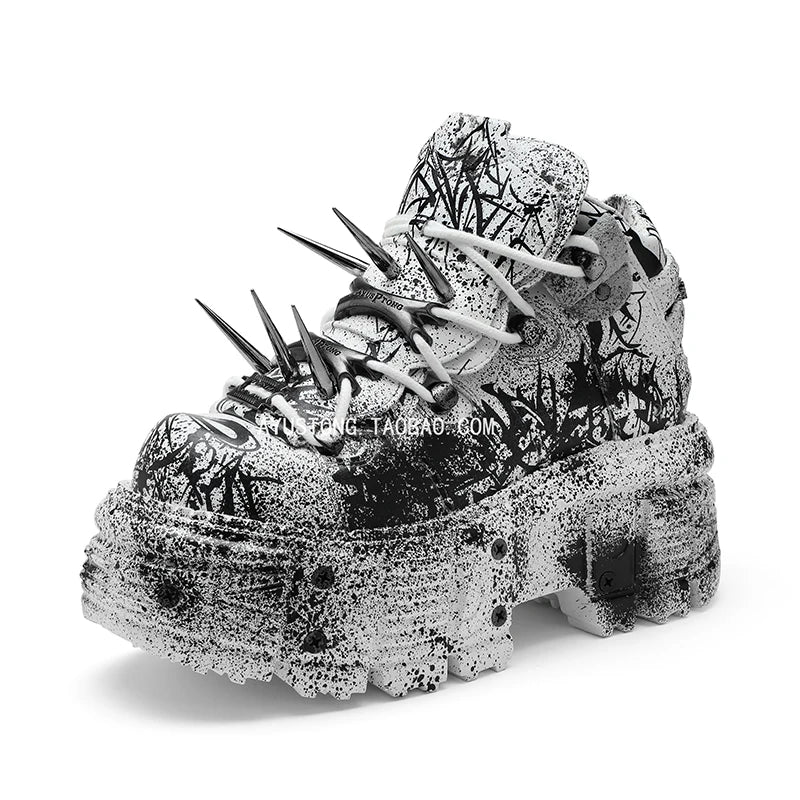 Retro heavy metal thick sole shoes