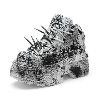 Retro heavy metal thick sole shoes