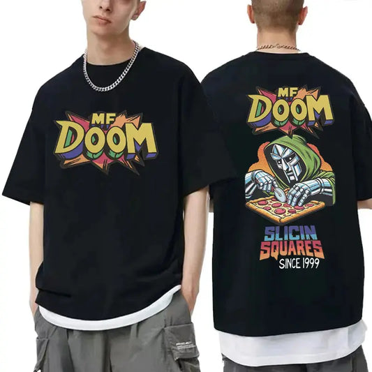 Rapper Mf Doom Slicin Squares Since 1999 Graphic T-shirts Men Hip Hop Cotton Vintage Short Sleeve Oversized T Shirts Streetwear - DRACO COUTURE
