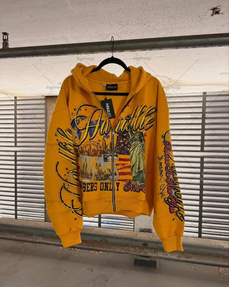 Neuer Hip-Hop-Trend: Y2K-Streetwear-Sweatshirt mit amerikanischem Retro-Buchstabenprint, Oversized-Design, Harajuku-Farbenfroher Freizeit-Hoodie für Damen