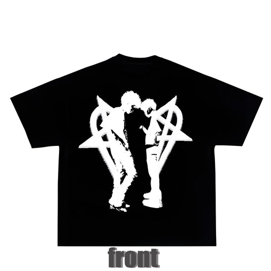 2025 America Summer Y2K Character Print Cotton Loose Men's and Women's Extra Large T-shirt High Quality Short Sleeve T-shirt - DRACO COUTURE