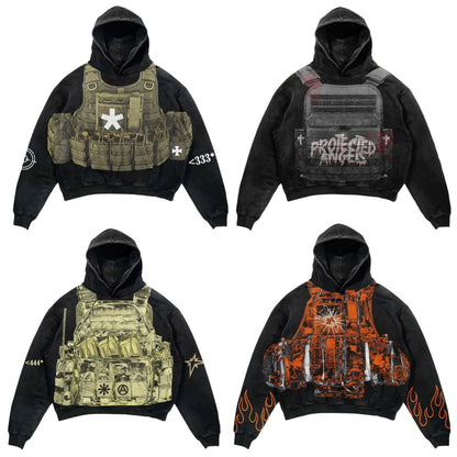 kugelsichere Weste Hoodies Frauen y2k