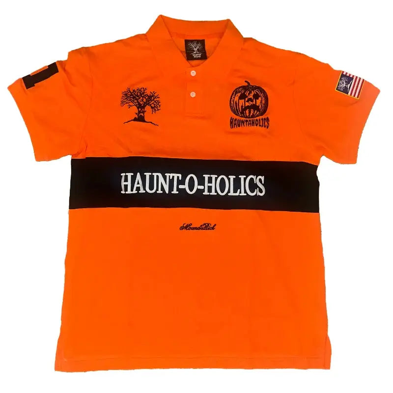 Y2K Haunted Polo Shirts Halloween Devil Pumpkin Pattern Embroidery Men Women Streetwear Gothic Hip Hop Rock Lapel Short Sleeves - DRACO COUTURE