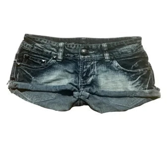 Street style British flag pattern women's shorts Y2k denim goth slim sexy fashionable and versatile low waist black denim shorts DRACO COUTURE