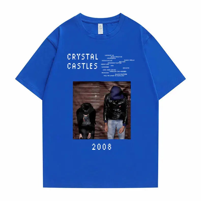 Crystal Castles Graphic T Shirts Male Gothic Music Band T Shirt Men's Vintage Tshirt Men Women Hip Hop Rock Oversized T-shirts - DRACO COUTURE
