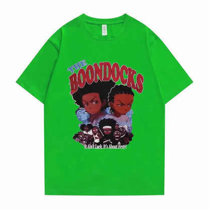 New The Boondocks Huey and Riley Print T-shirt Men Women Casual Fashion Tshirt Funny Man Cotton Tee Short Sleeve Hip Hop T Shirt - DRACO COUTURE
