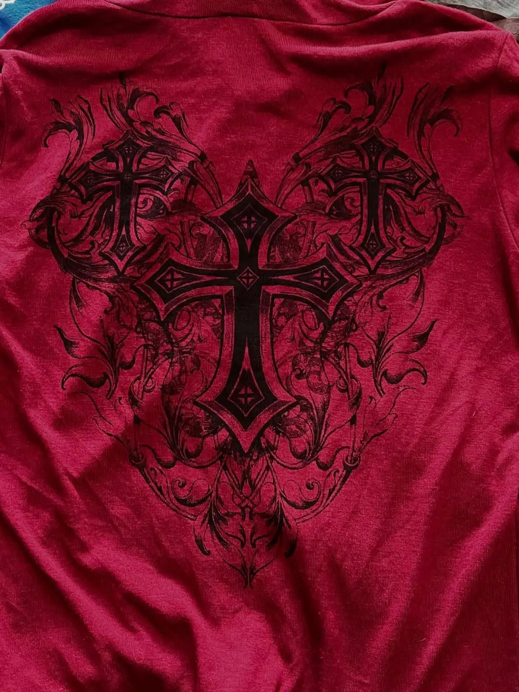 Affliction Red Masonry Hoodie – Y2K Oversize Zip