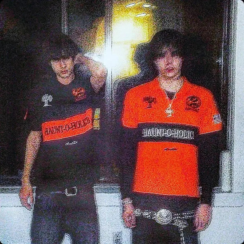 Y2K Haunted Polo Shirts Halloween Devil Pumpkin Pattern Embroidery Men Women Streetwear Gothic Hip Hop Rock Lapel Short Sleeves - DRACO COUTURE