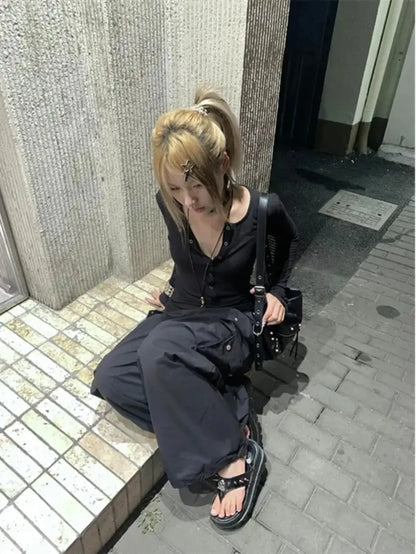 T Shirt Long Sleeve Y2k Japanese - DRACO COUTURE
