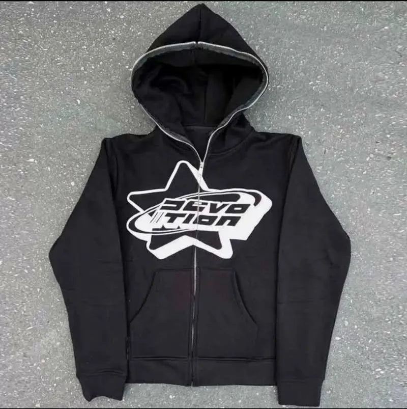 Denim Streetwear Trainingsanzug-Set