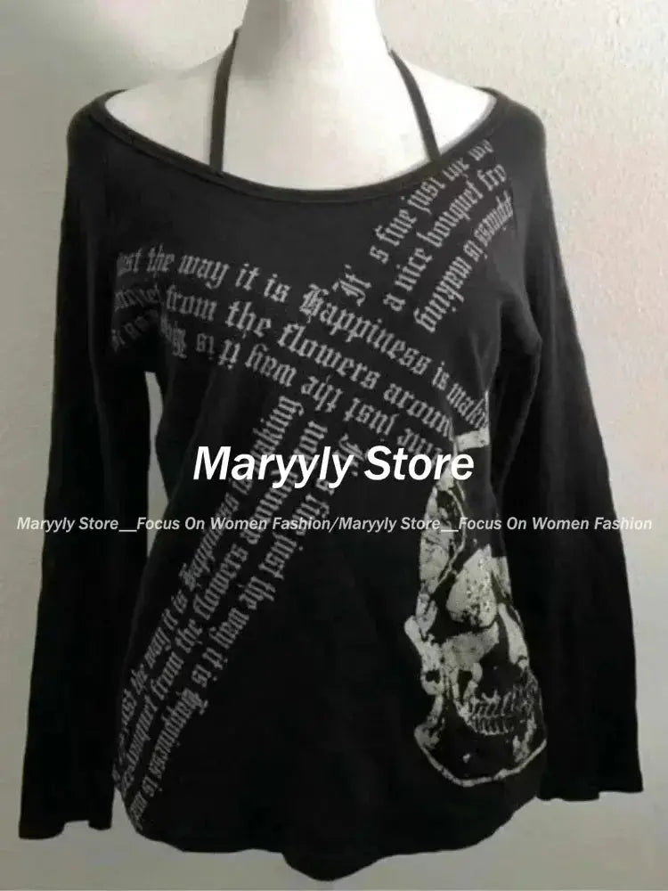 Vintage Gothic T-shirts Women Y2k - DRACO COUTURE