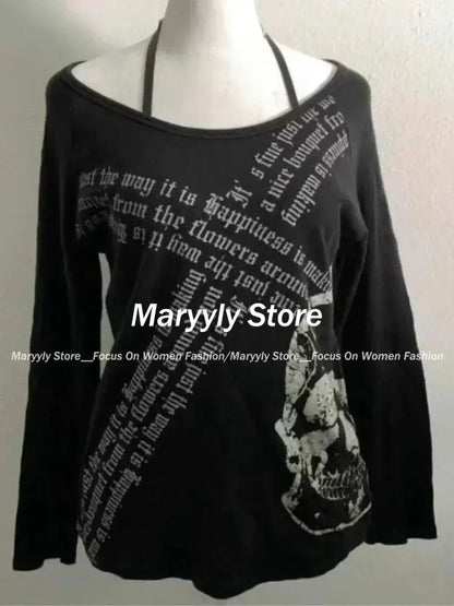 Vintage Gothic T-shirts Women Y2k - DRACO COUTURE