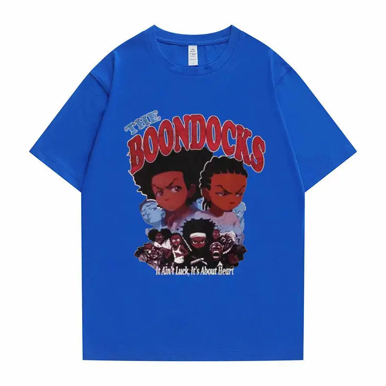 New The Boondocks Huey and Riley Print T-shirt Men Women Casual Fashion Tshirt Funny Man Cotton Tee Short Sleeve Hip Hop T Shirt - DRACO COUTURE