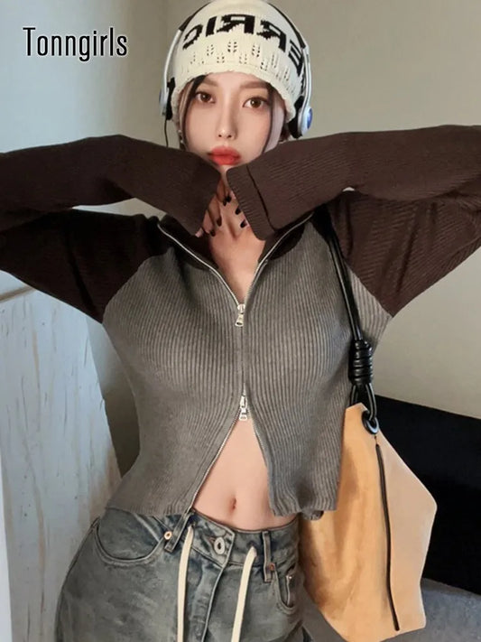 Gerippter Pullover Y2k