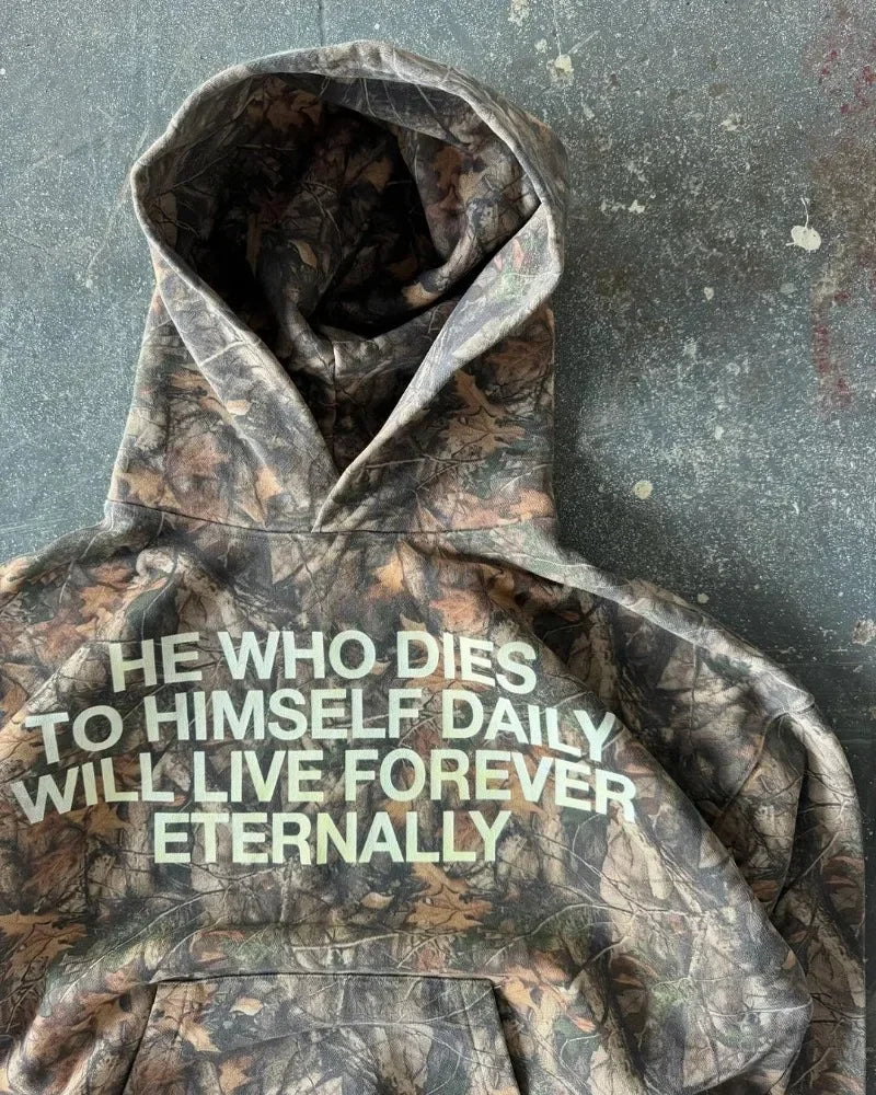 Camouflage Text Hoodie