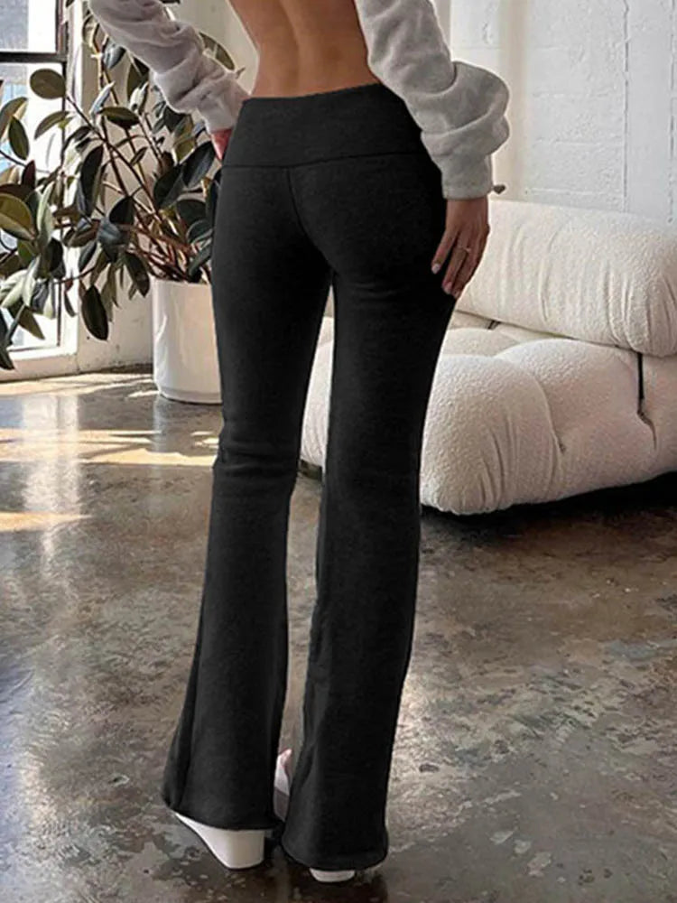 Y2K Schlanke Schlaghose mit niedriger Taille