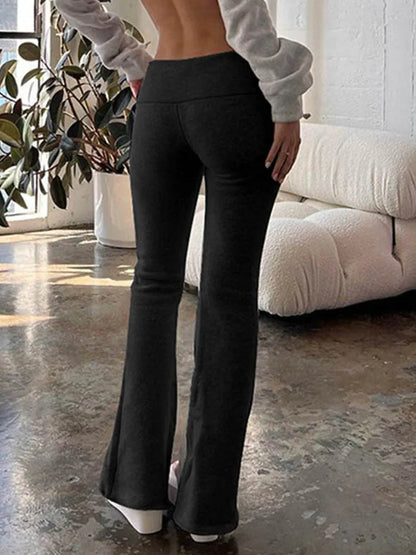 Y2K Schlanke Schlaghose mit niedriger Taille