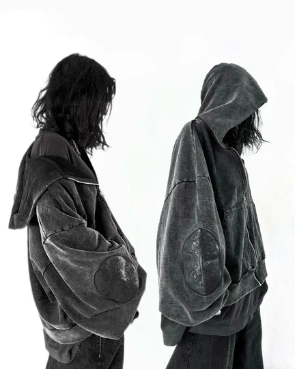 Washed Streetwear Hoodie Grey